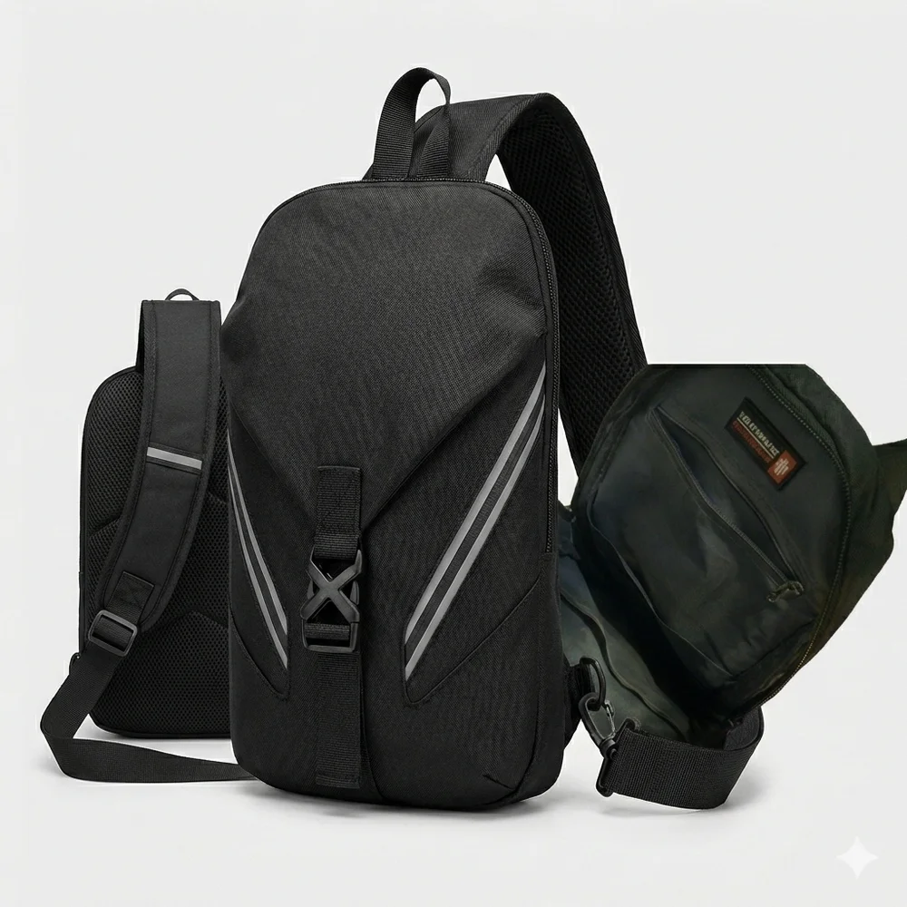 Black Mens Backpack Modern